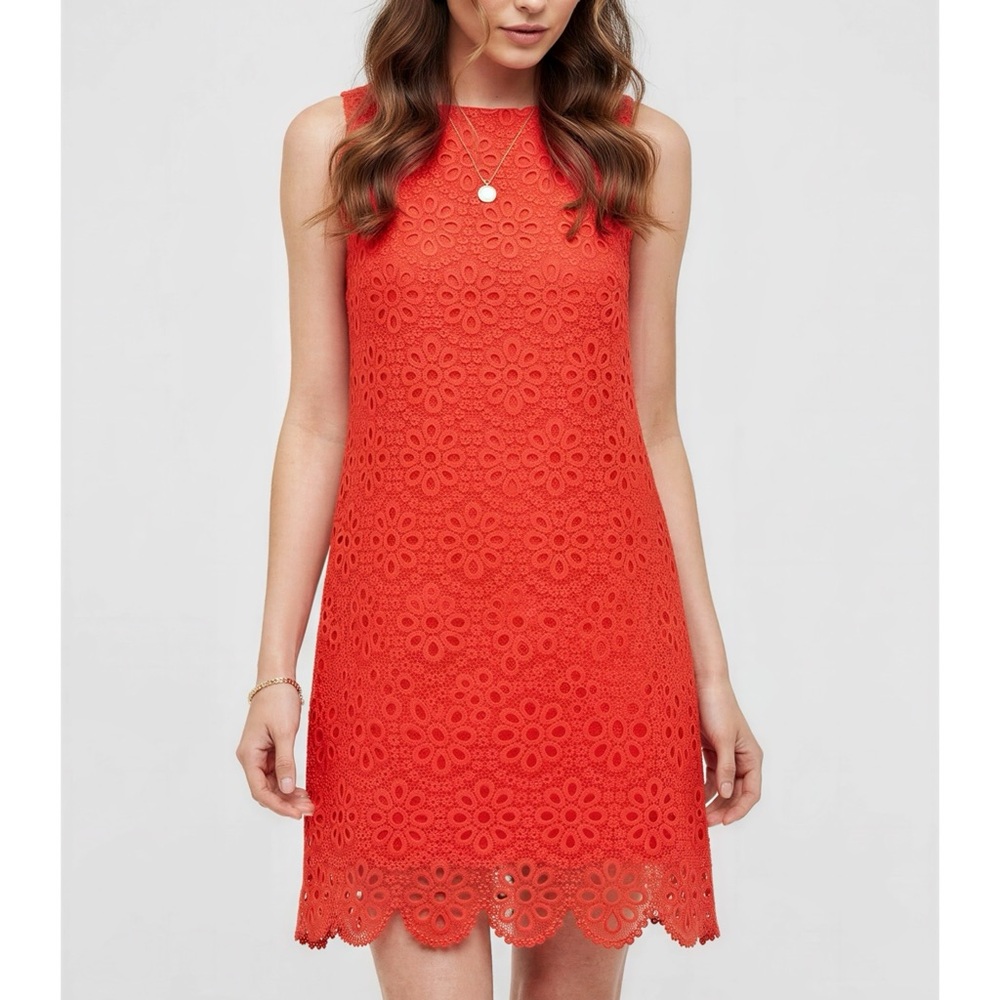 Hill House Red Eyelet Lace Mini Dress